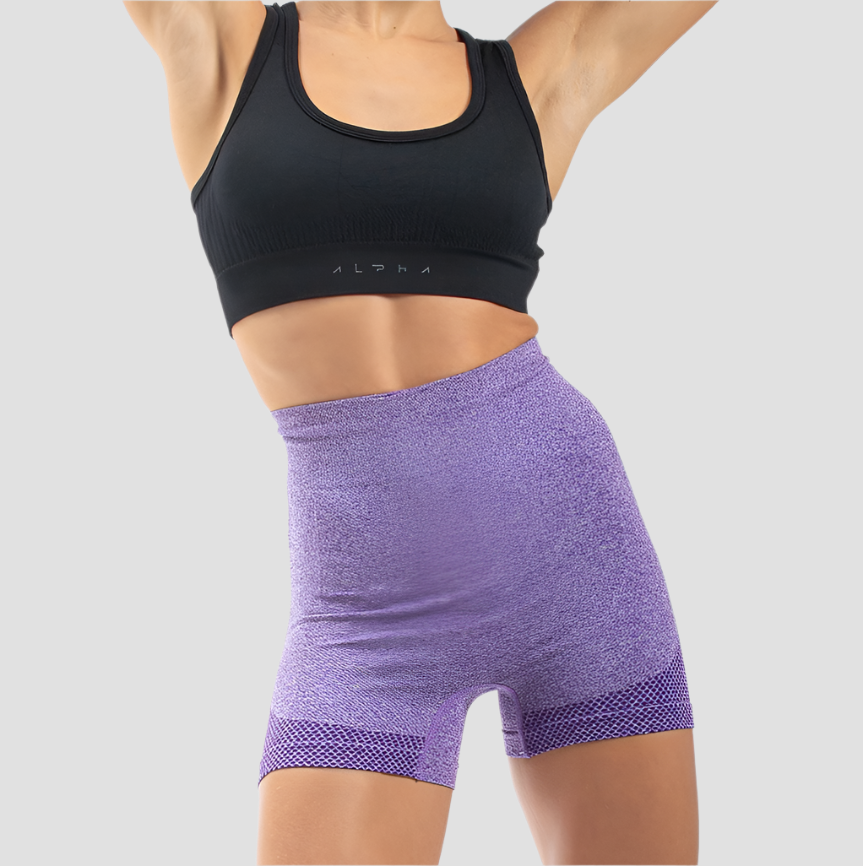 Short Seamless Mescla Lilás Alpha Co.