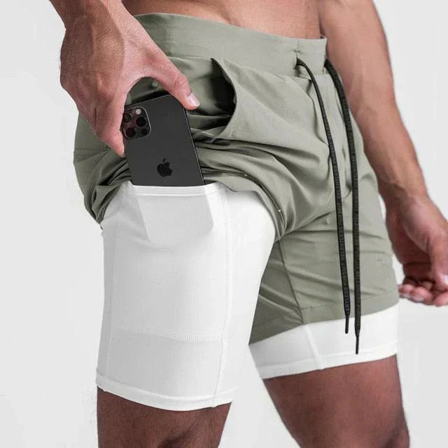 Short Masculino Dupla Camada com Compressão