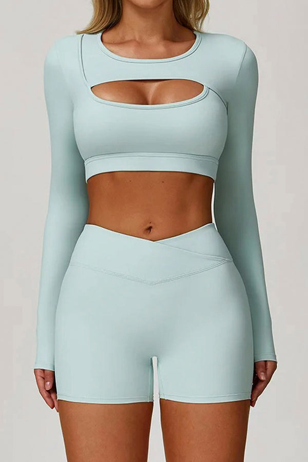 Conjunto FitPulse - Top Manga longa + Short