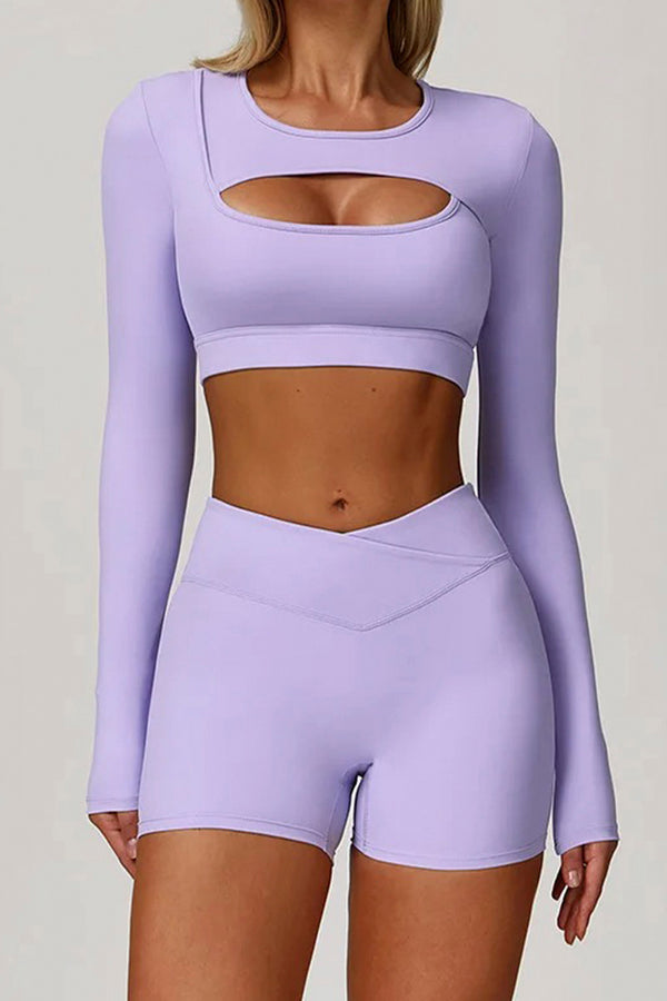 Conjunto FitPulse - Top Manga longa + Short