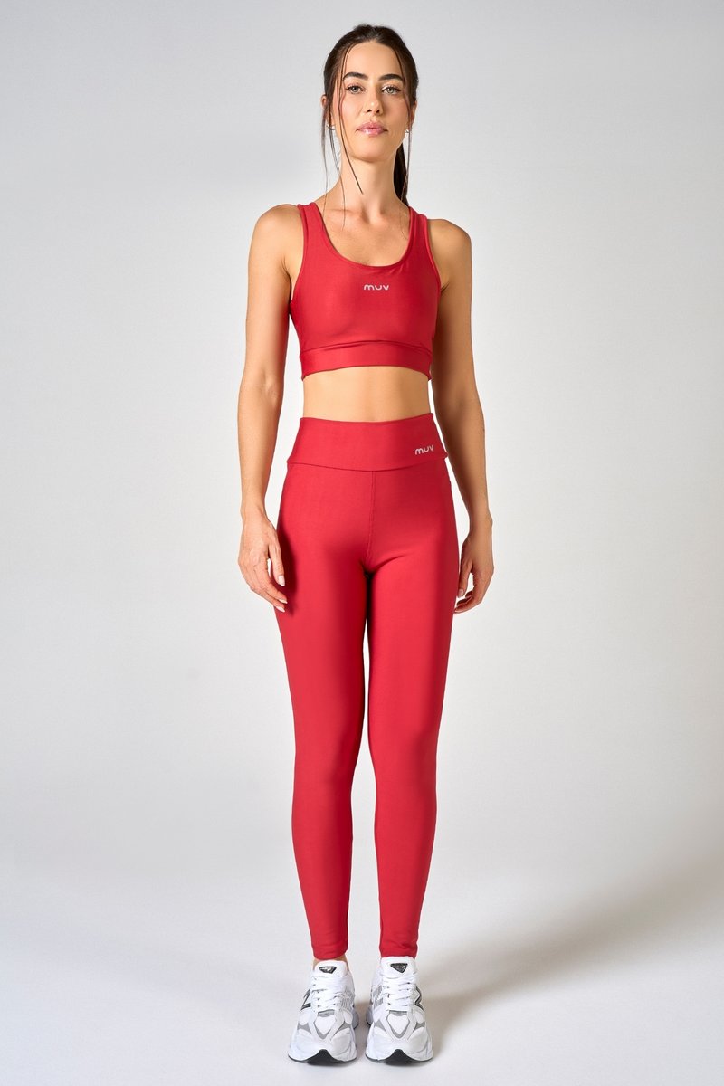 Conjunto Feminino Legging + Top Nadador Classic - Cereja