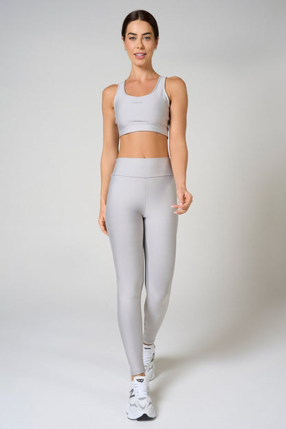Conjunto Feminino Legging + Top Nadador Classic - Cinza Gelo